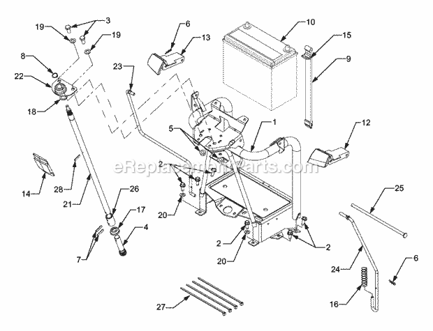 Pedestal And Connections Diagram and Parts List for GT3204 14A-671-710 Cub Cadet Lawn Tractor